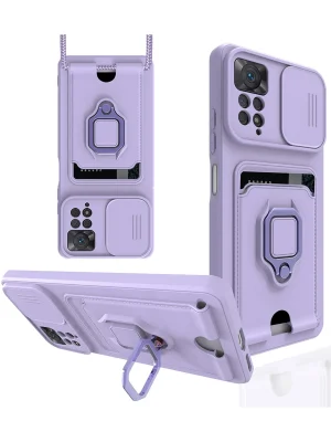 Newface Xiaomi Redmi Note 12 Pro 4G Kılıf Zuma Kartvizitli Yüzüklü Silikon - Lila