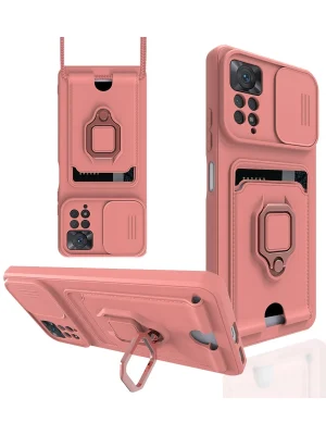 Newface Xiaomi Redmi Note 12 Pro 4G Kılıf Zuma Kartvizitli Yüzüklü Silikon - Pembe