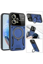 Newface Xiaomi Redmi Note 12 Pro 5G Kılıf Joy Lens Standlı Kapak - Kırmızı - Görsel 3