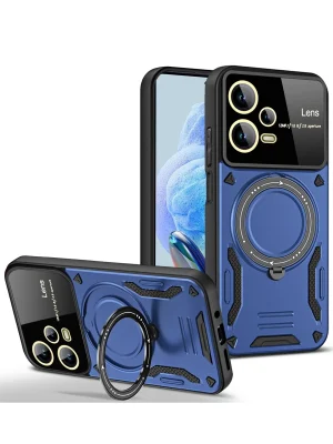 Newface Xiaomi Redmi Note 12 Pro 5G Kılıf Joy Lens Standlı Kapak - Lacivert