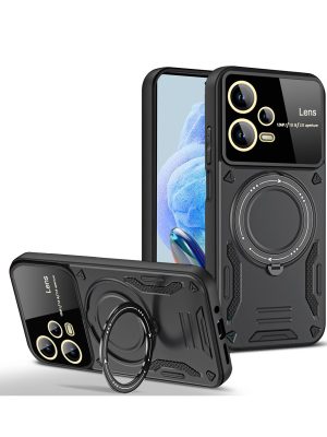 Newface Xiaomi Redmi Note 12 Pro 5G Kılıf Joy Lens Standlı Kapak - Siyah