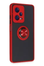 Newface Xiaomi Redmi Note 12 Pro 5G Kılıf Montreal Yüzüklü Silikon Kapak - Kırmızı - Görsel 2