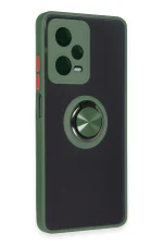 Newface Xiaomi Redmi Note 12 Pro 5G Kılıf Montreal Yüzüklü Silikon Kapak - Yeşil - Görsel 2