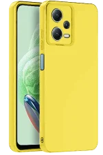 Newface Xiaomi Redmi Note 12 Pro 5G Kılıf Nano içi Kadife Silikon - Sarı