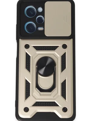 Newface Xiaomi Redmi Note 12 Pro 5G Kılıf Pars Lens Yüzüklü Silikon - Gold