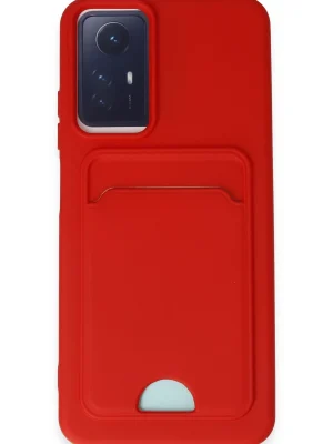 Newface Xiaomi Redmi Note 12S Kılıf Kelvin Kartvizitli Silikon - Kırmızı