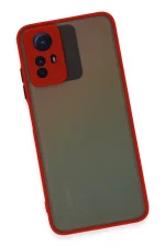 Newface Xiaomi Redmi Note 12S Kılıf Montreal Silikon Kapak - Kırmızı - Görsel 4