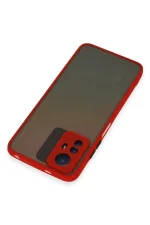 Newface Xiaomi Redmi Note 12S Kılıf Montreal Silikon Kapak - Kırmızı - Görsel 5