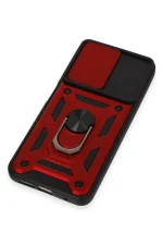 Newface Xiaomi Redmi Note 12S Kılıf Pars Lens Yüzüklü Silikon - Kırmızı - Görsel 5