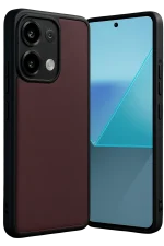 Newface Xiaomi Redmi Note 13 4G Kılıf Aras Deri Kapak - Bordo