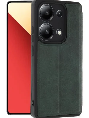 Newface Xiaomi Redmi Note 13 4G Kılıf Flip Cover - Koyu Yeşil