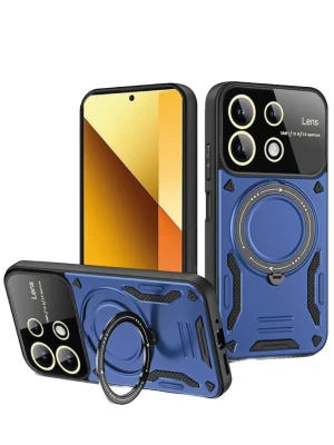 Newface Xiaomi Redmi Note 13 4G Kılıf Joy Lens Standlı Kapak - Lacivert