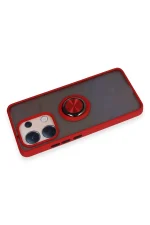 Newface Xiaomi Redmi Note 13 4G Kılıf Montreal Yüzüklü Silikon Kapak - Kırmızı - Görsel 3
