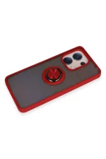 Newface Xiaomi Redmi Note 13 4G Kılıf Montreal Yüzüklü Silikon Kapak - Kırmızı - Görsel 4