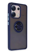 Newface Xiaomi Redmi Note 13 4G Kılıf Montreal Yüzüklü Silikon Kapak - Lacivert - Görsel 2