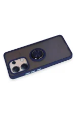 Newface Xiaomi Redmi Note 13 4G Kılıf Montreal Yüzüklü Silikon Kapak - Lacivert - Görsel 3
