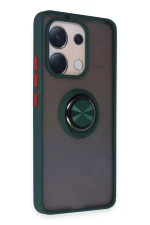 Newface Xiaomi Redmi Note 13 4G Kılıf Montreal Yüzüklü Silikon Kapak - Yeşil - Görsel 2