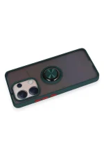 Newface Xiaomi Redmi Note 13 4G Kılıf Montreal Yüzüklü Silikon Kapak - Yeşil - Görsel 3