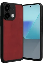 Newface Xiaomi Redmi Note 13 Pro 4G Kılıf Aras Deri Kapak - Kırmızı