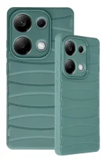 Newface Xiaomi Redmi Note 13 Pro 4G Kılıf Bibercas Silikon Kapak - Koyu Yeşil - Görsel 3