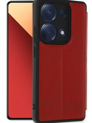 Newface Xiaomi Redmi Note 13 Pro 4G Kılıf Flip Cover - Kırmızı