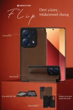 Newface Xiaomi Redmi Note 13 Pro 4G Kılıf Flip Cover - Taba - Görsel 8