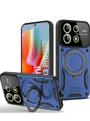 Newface Xiaomi Redmi Note 13 Pro 4G Kılıf Joy Lens Standlı Kapak - Lacivert