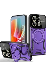 Newface Xiaomi Redmi Note 13 Pro 4G Kılıf Joy Lens Standlı Kapak - Mor