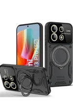 Newface Xiaomi Redmi Note 13 Pro 4G Kılıf Joy Lens Standlı Kapak - Siyah