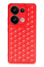 Newface Xiaomi Redmi Note 13 Pro 4G Kılıf Petek Silikon Kapak - Kırmızı