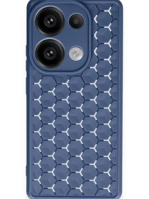 Newface Xiaomi Redmi Note 13 Pro 4G Kılıf Petek Silikon Kapak - Lacivert