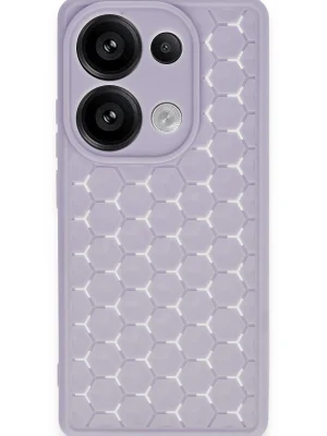 Newface Xiaomi Redmi Note 13 Pro 4G Kılıf Petek Silikon Kapak - Lila