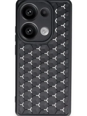 Newface Xiaomi Redmi Note 13 Pro 4G Kılıf Petek Silikon Kapak - Siyah