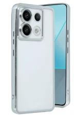 Newface Xiaomi Redmi Note 13 Pro 4G Kılıf Razer Lensli Silikon - Gümüş