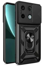 Newface Xiaomi Redmi Note 13 Pro 4G Pars Lens Yüzüklü Silikon - Siyah