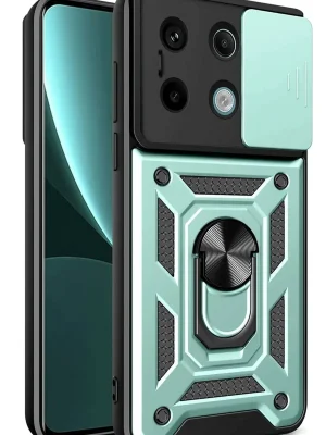 Newface Xiaomi Redmi Note 13 Pro 4G Pars Lens Yüzüklü Silikon - Yeşil