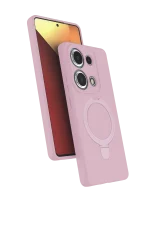 Newface Xiaomi Redmi Note 13 Pro 4G Regal Magsafe Standlı Kapak - Açık Pembe