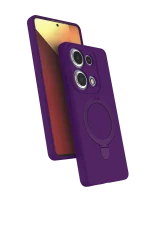 Newface Xiaomi Redmi Note 13 Pro 4G Regal Magsafe Standlı Kapak - Derin Mor