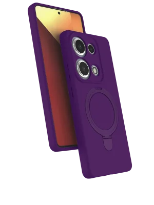 Newface Xiaomi Redmi Note 13 Pro 4G Regal Magsafe Standlı Kapak - Derin Mor