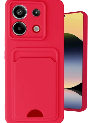 Newface Xiaomi Redmi Note 13 Pro 5G Kılıf Kelvin Kartvizitli Silikon - Kırmızı