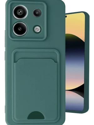 Newface Xiaomi Redmi Note 13 Pro 5G Kılıf Kelvin Kartvizitli Silikon - Koyu Yeşil