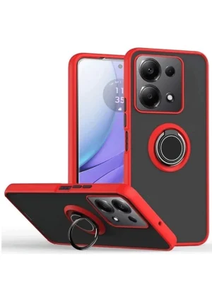 Newface Xiaomi Redmi Note 13 Pro 5G Kılıf Montreal Yüzüklü Silikon Kapak - Kırmızı