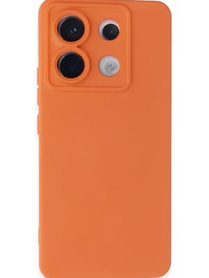 Newface Xiaomi Redmi Note 13 Pro 5G Kılıf Nano içi Kadife Silikon - Turuncu