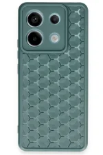 Newface Xiaomi Redmi Note 13 Pro 5G Kılıf Petek Silikon Kapak - Koyu Yeşil