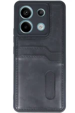 Newface Xiaomi Redmi Note 13 Pro 5G Kılıf Sara Kartvizitli Deri Kılıf - Siyah - Görsel 2