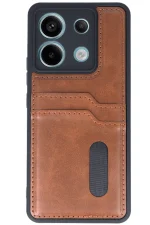 Newface Xiaomi Redmi Note 13 Pro 5G Kılıf Sara Kartvizitli Deri Kılıf - Taba - Görsel 2