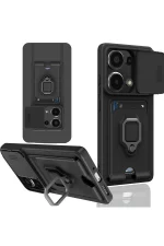 Newface Xiaomi Redmi Note 13 Pro 5G Kılıf Zuma Kartvizitli Yüzüklü Silikon - Siyah