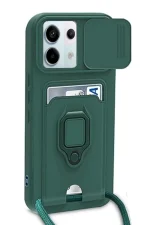 Newface Xiaomi Redmi Note 13 Pro 5G Kılıf Zuma Kartvizitli Yüzüklü Silikon - Yeşil