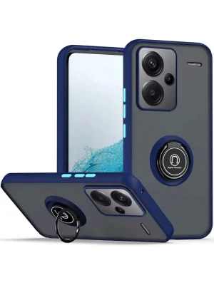 Newface Xiaomi Redmi Note 13 Pro Plus Kılıf Montreal Yüzüklü Silikon Kapak - Lacivert