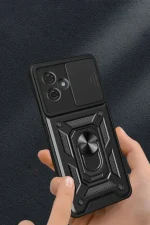 Newface Xiaomi Redmi Note 13 Pro Plus Kılıf Pars Lens Yüzüklü Silikon - Kırmızı - Görsel 3